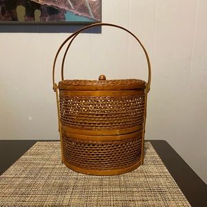 Beautiful vintage Chinese wedding rice 2 tier basket